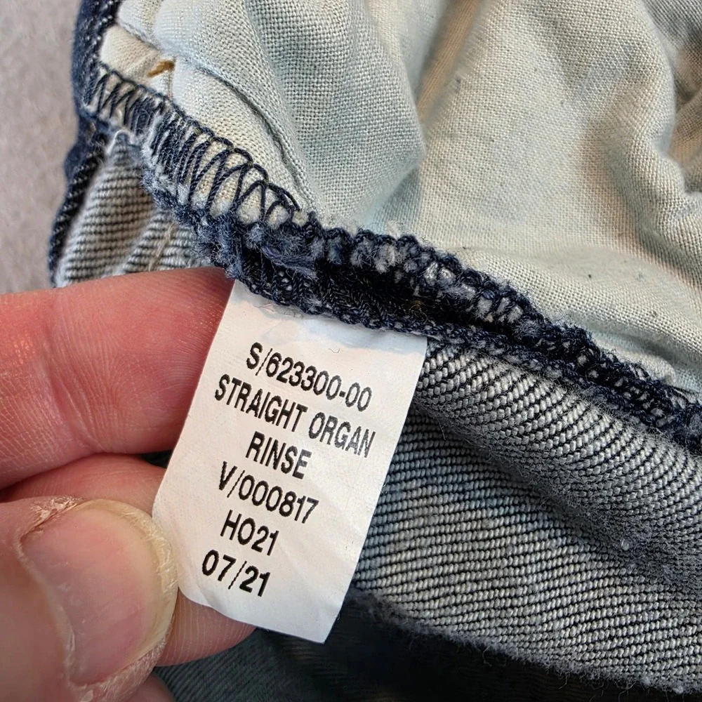 Banana Republic Mens 40x34 Straight Fit Organic Cotton Dark Wash Jeans